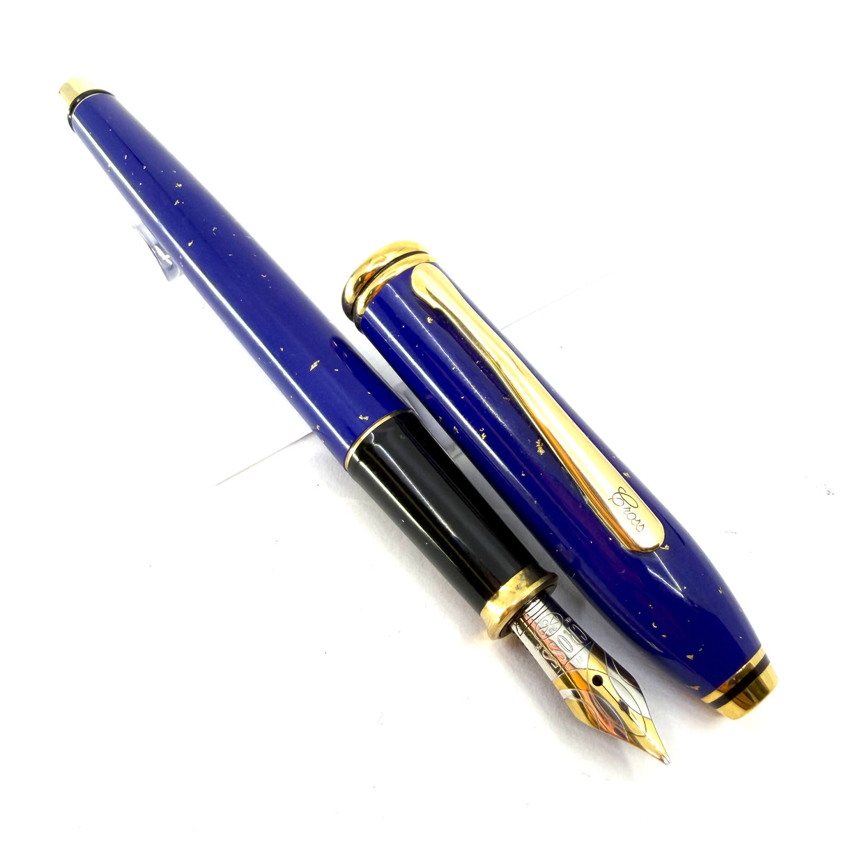 Cross Townsend Blue Lapis Lazuli/ 22K Gold Dust Fountain Pen - Medium 18kt Gold Nib