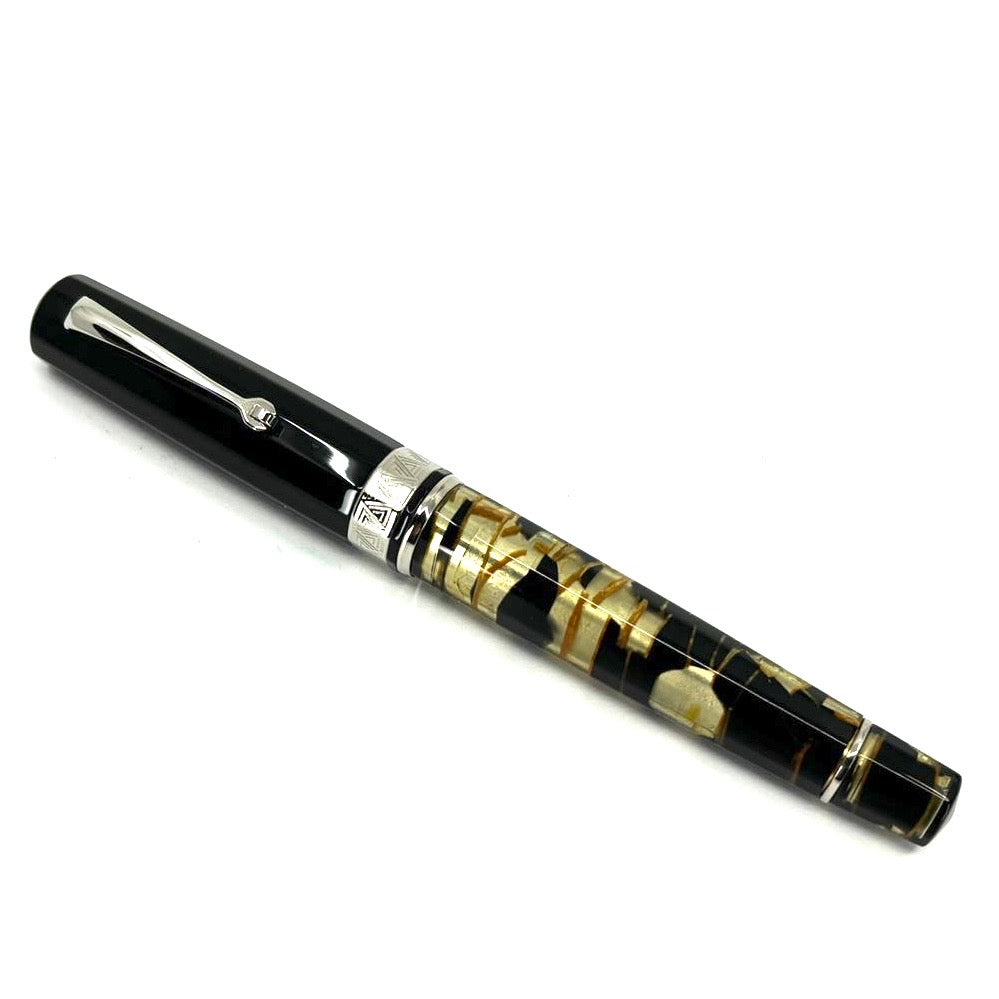 ASC Armando Simoni Club Gladiatore Medio Black Lucens Celluloid - Fountain Pen