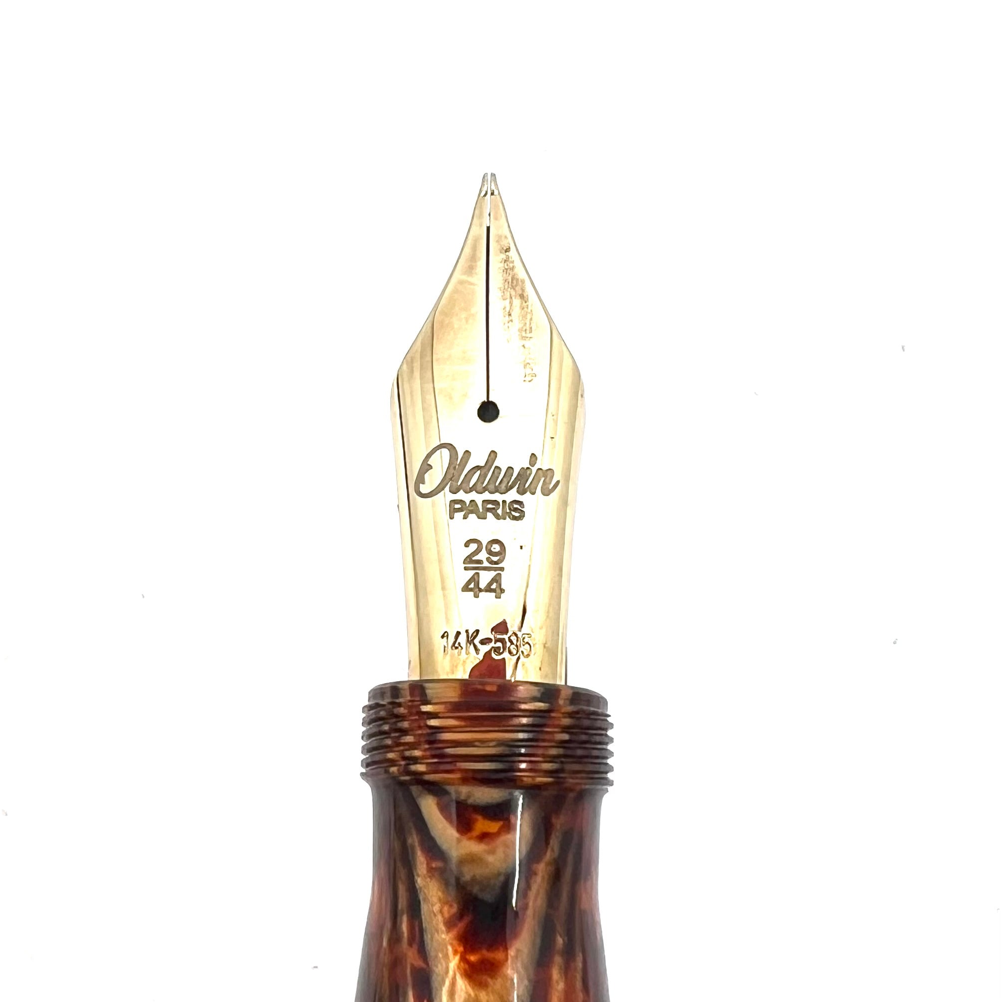 Oldwin (Paris) Torpedo Bronze Arco Spina (Fish Bone) Pattern Celluloid LE Fountain Pen
