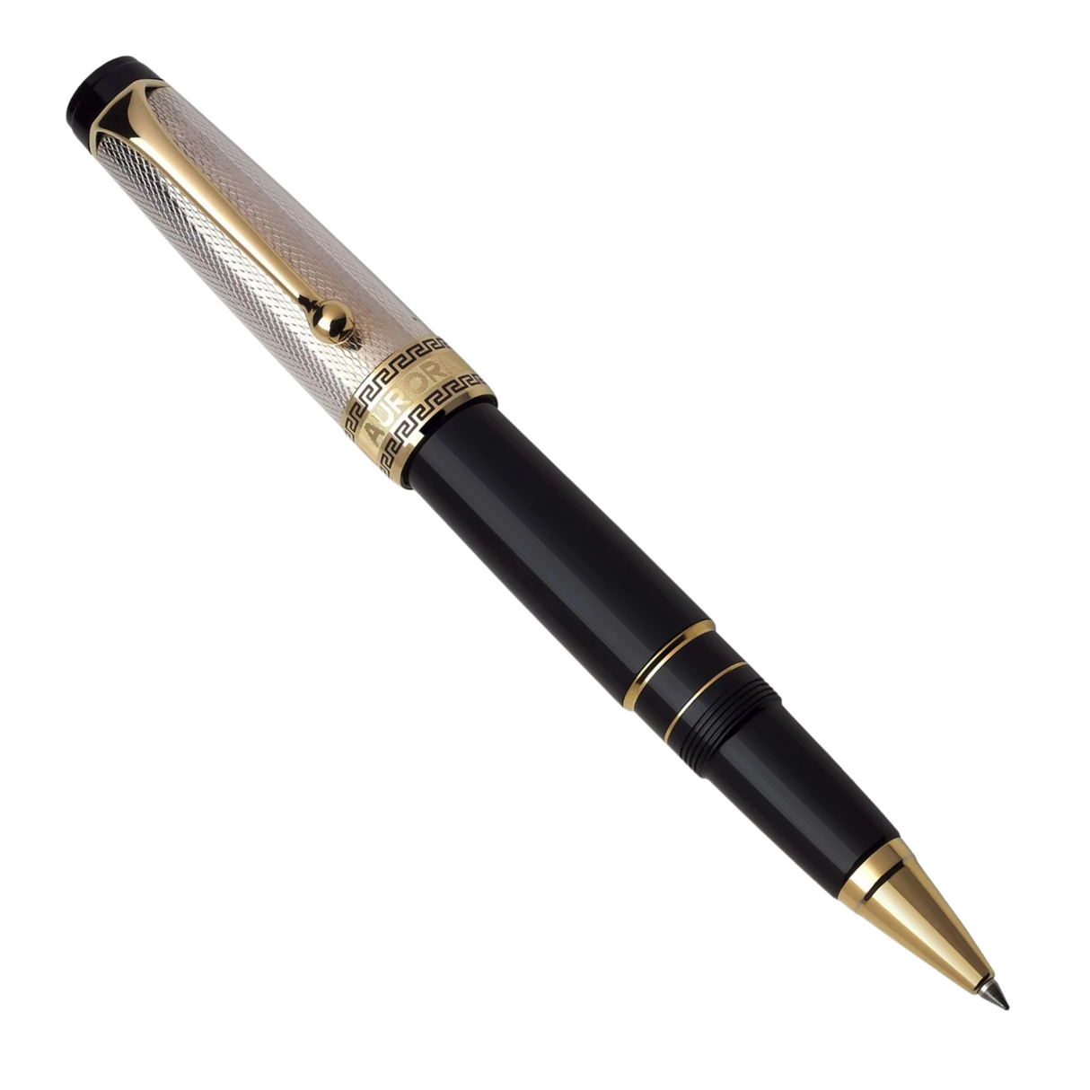 Aurora Optima Silver Solid Silver Cap Rollerball