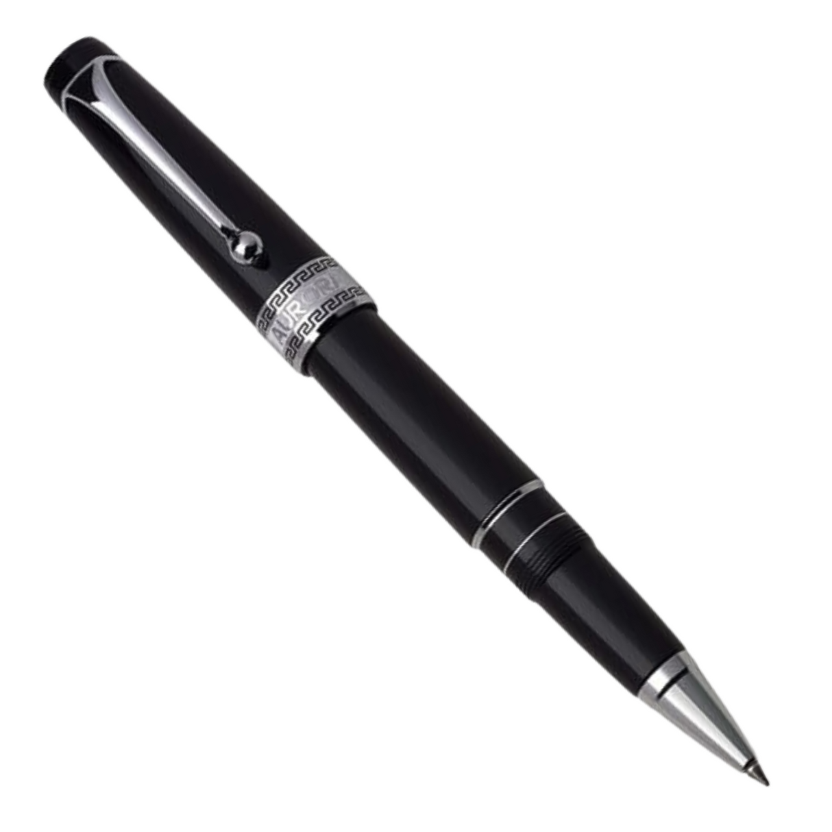 Aurora Optima Resin Black w/ Chrome Plated Trim Rollerball