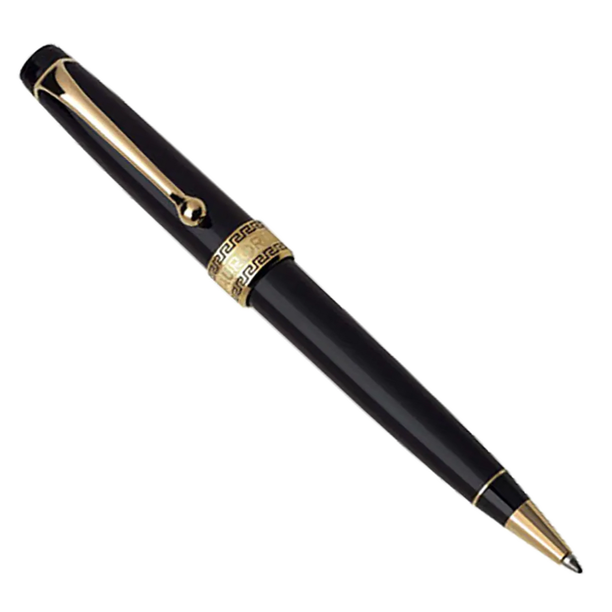 Aurora Optima Resin Black w/ Gold Plated Trim Ballpoint