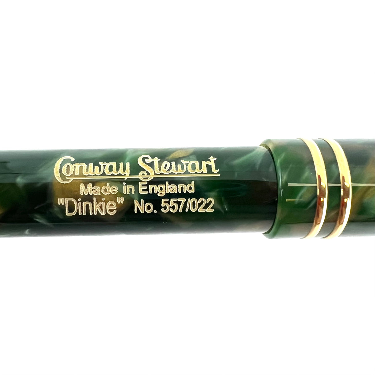 Conway Stewart Dinkie Marbled Green/Gold Ballpoint Pen