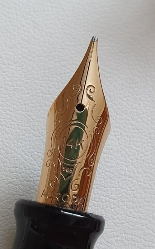 Aurora 88 Gold Plated Gold Plated Cap / Black Barrel Large Fountain Pen