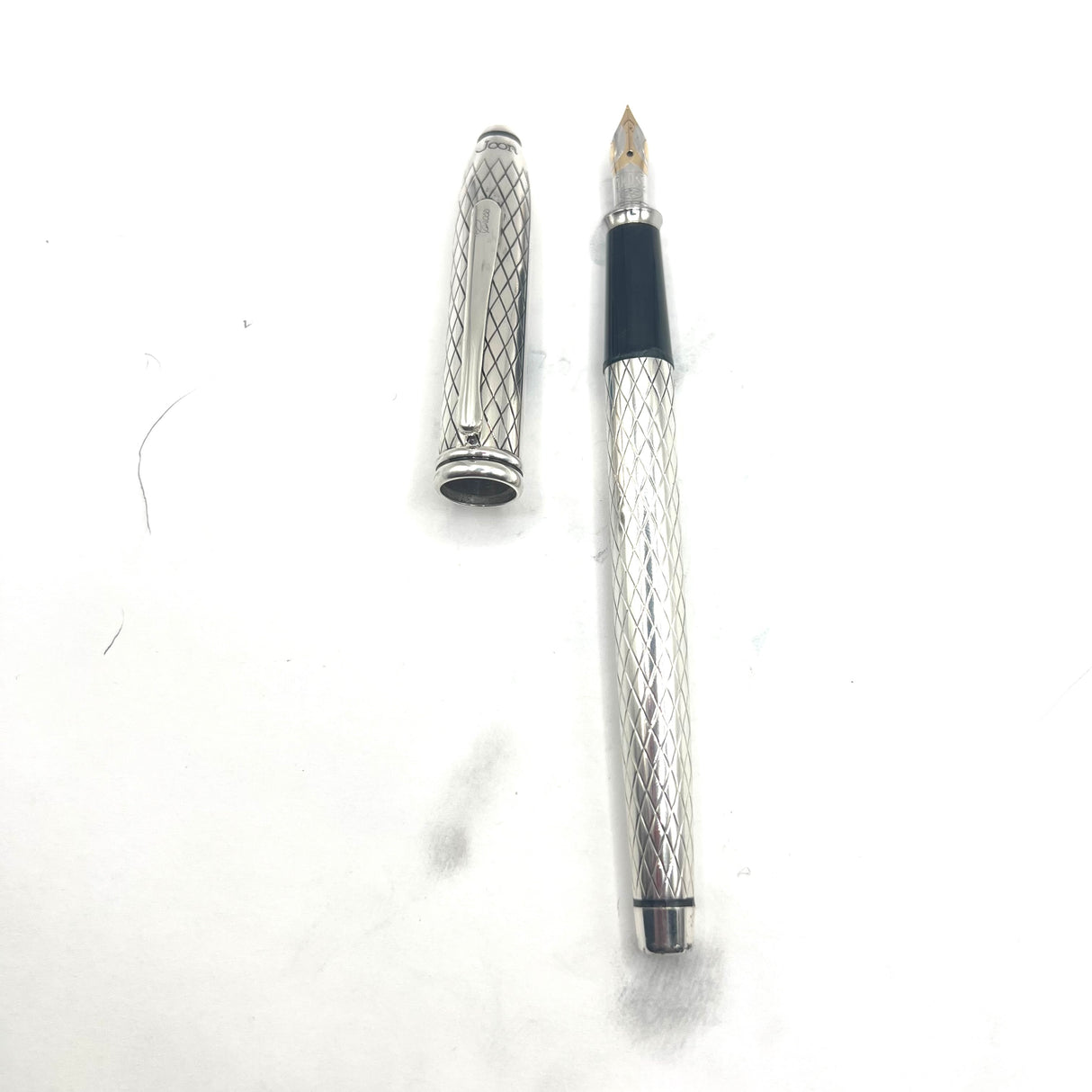 Cross Townsend Sterling Silver Fountain Pen - Made for 25th Anniversary of Joon Pens(NYC)- Fine 18kt Gold Nib