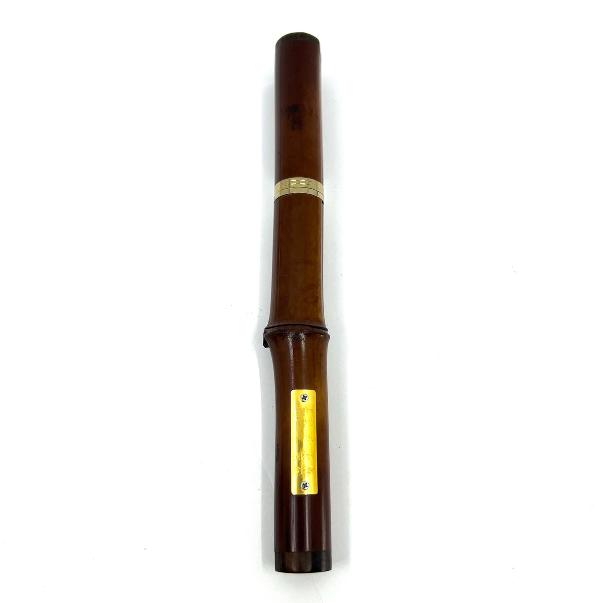 Sailor Susutake Rare Ancient Smoked Bamboo Fountain Pen - Naginata Togi 21kt Gold Medium/Fine Nib by Nagahara Sr.