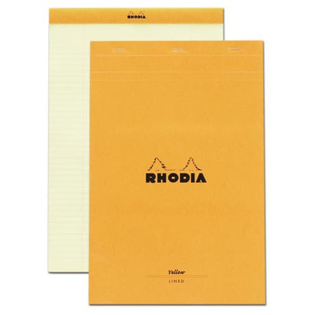 Rhodia Classic Pads Orange Lined Yellow Legal Pad 8 1/4 in. x 12 1/2 in.