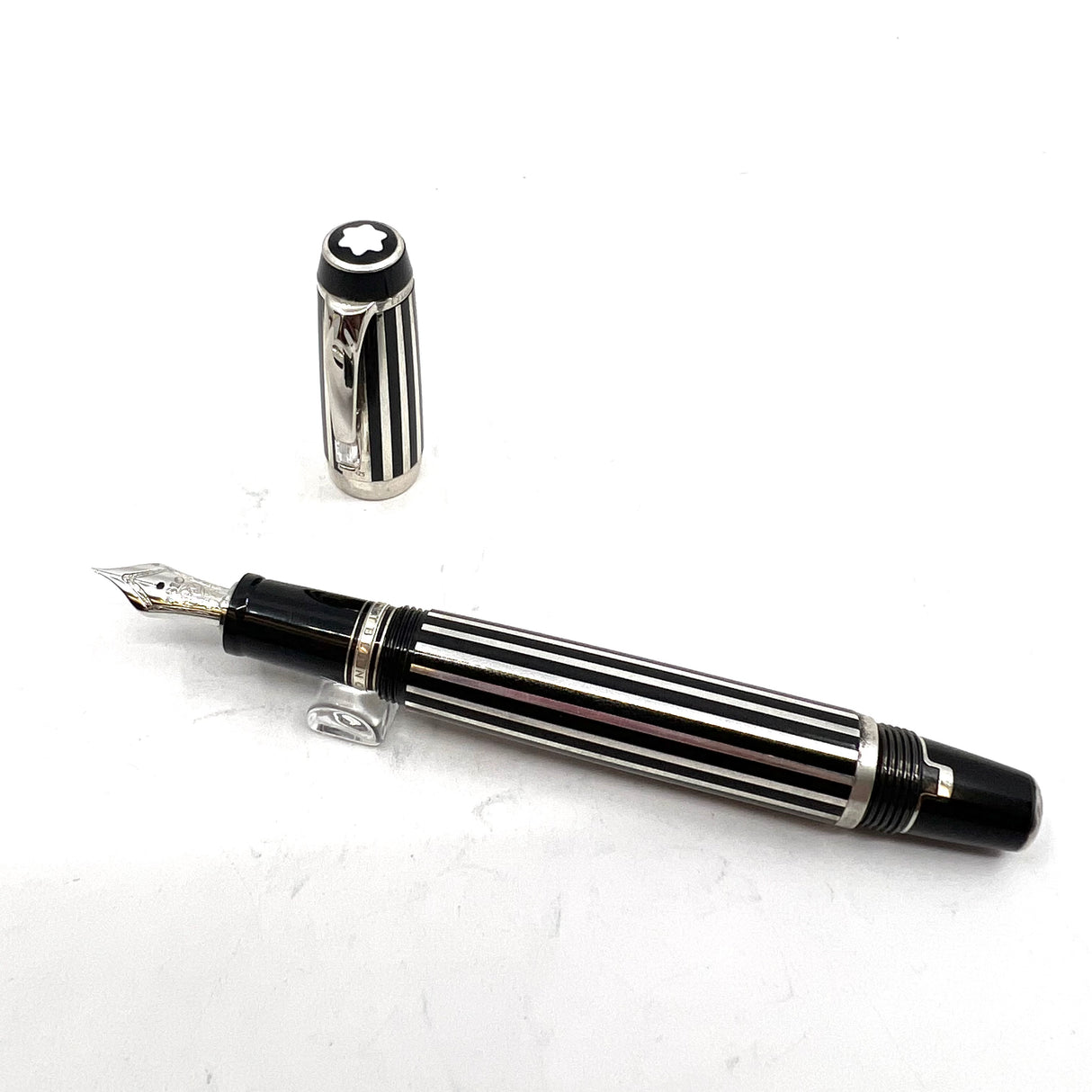 Montblanc Crystal Boheme Fountain Pen - Sterling Silver Stripes