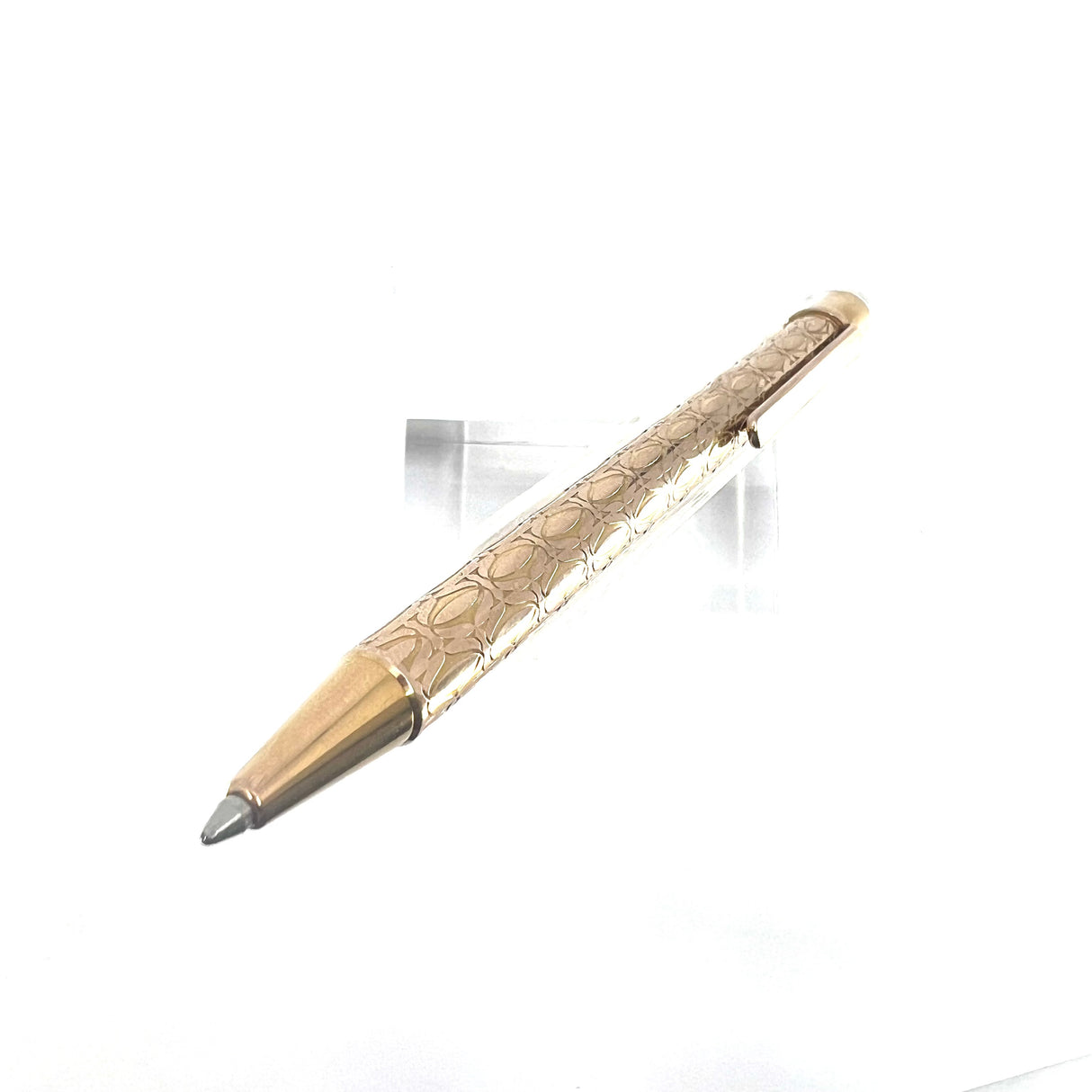Cartier Must Ballpoint Pen with Gold-Plated "C" Logo Pattern