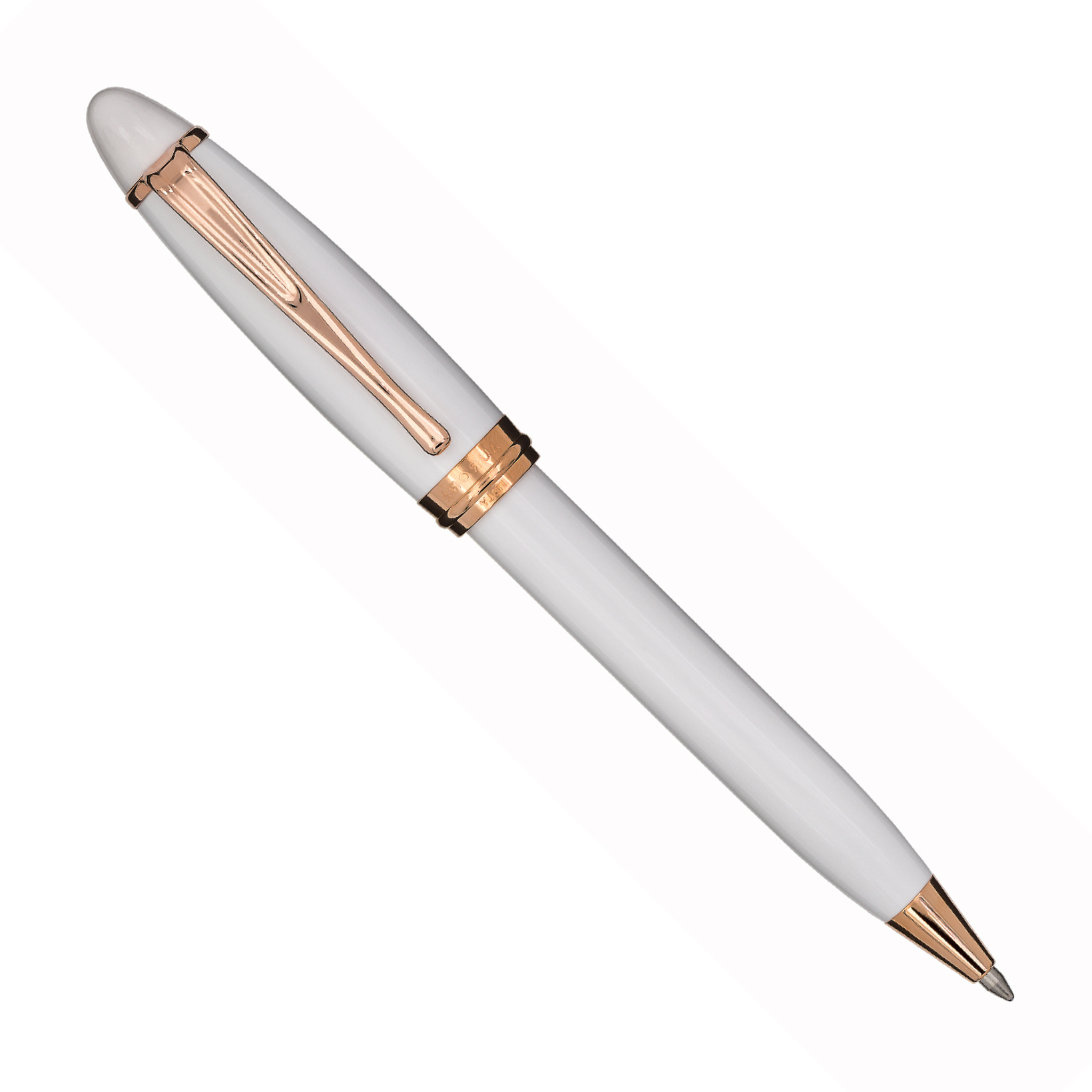 Aurora Ipsilon Winter White Seasons Rose Gold Trim Ballpoint