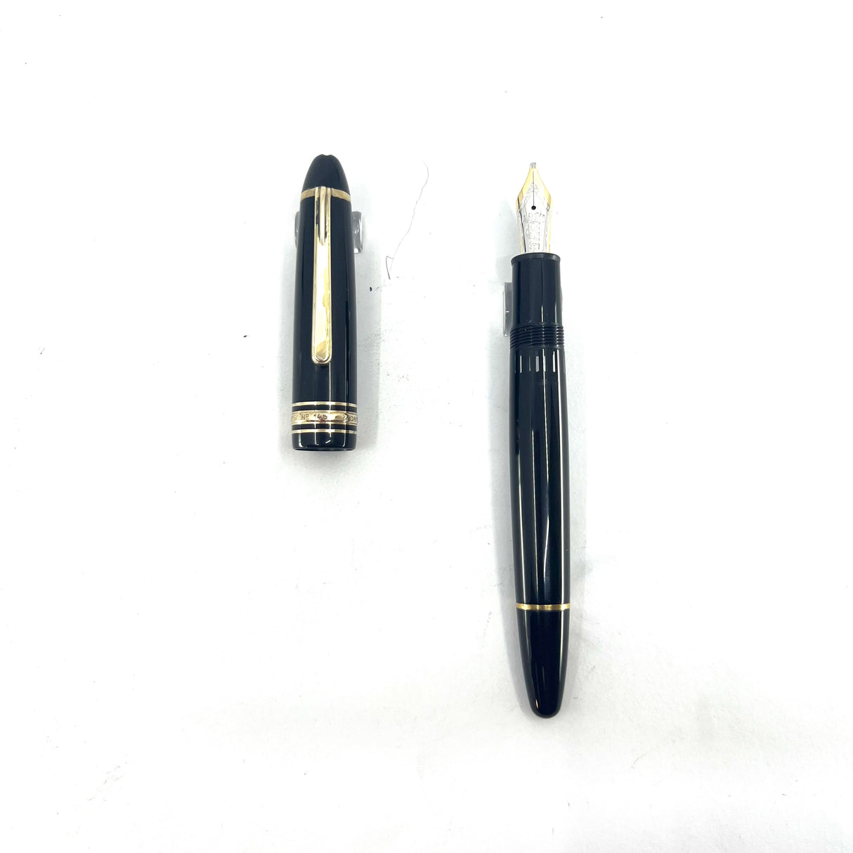 Montblanc Black Meisterstuck #146 LeGrand Fountain Pen - Double Broad Oblique 14kt Gold Nib