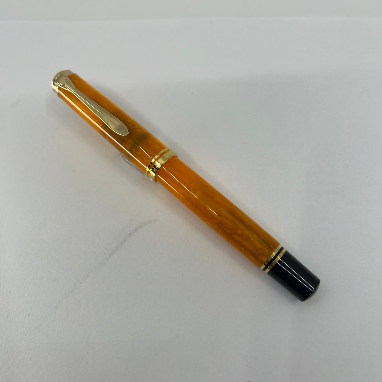Pelikan M600 Vibrant Orange Fountain Pen - Extra Fine 14kt Gold Nib