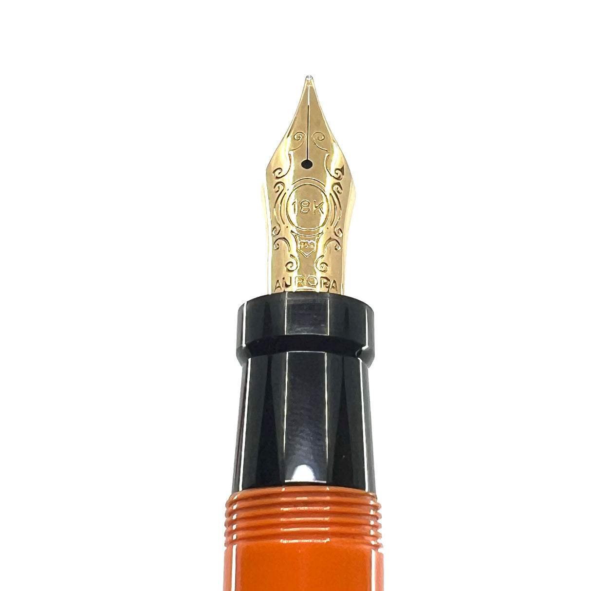 Aurora Internazionale Glittered Orange Auroroloide Limited Edition Fountain Pen - Fine 18kt Gold Nib