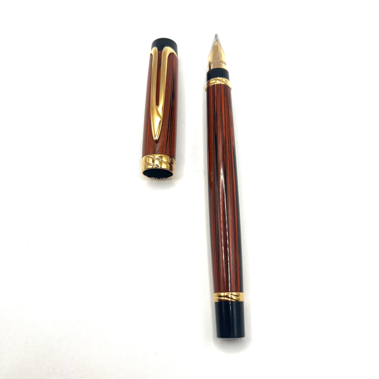Waterman Liaison Black/Orange Woodgrain Fountain Pen- Medium 18kt Gold Nib