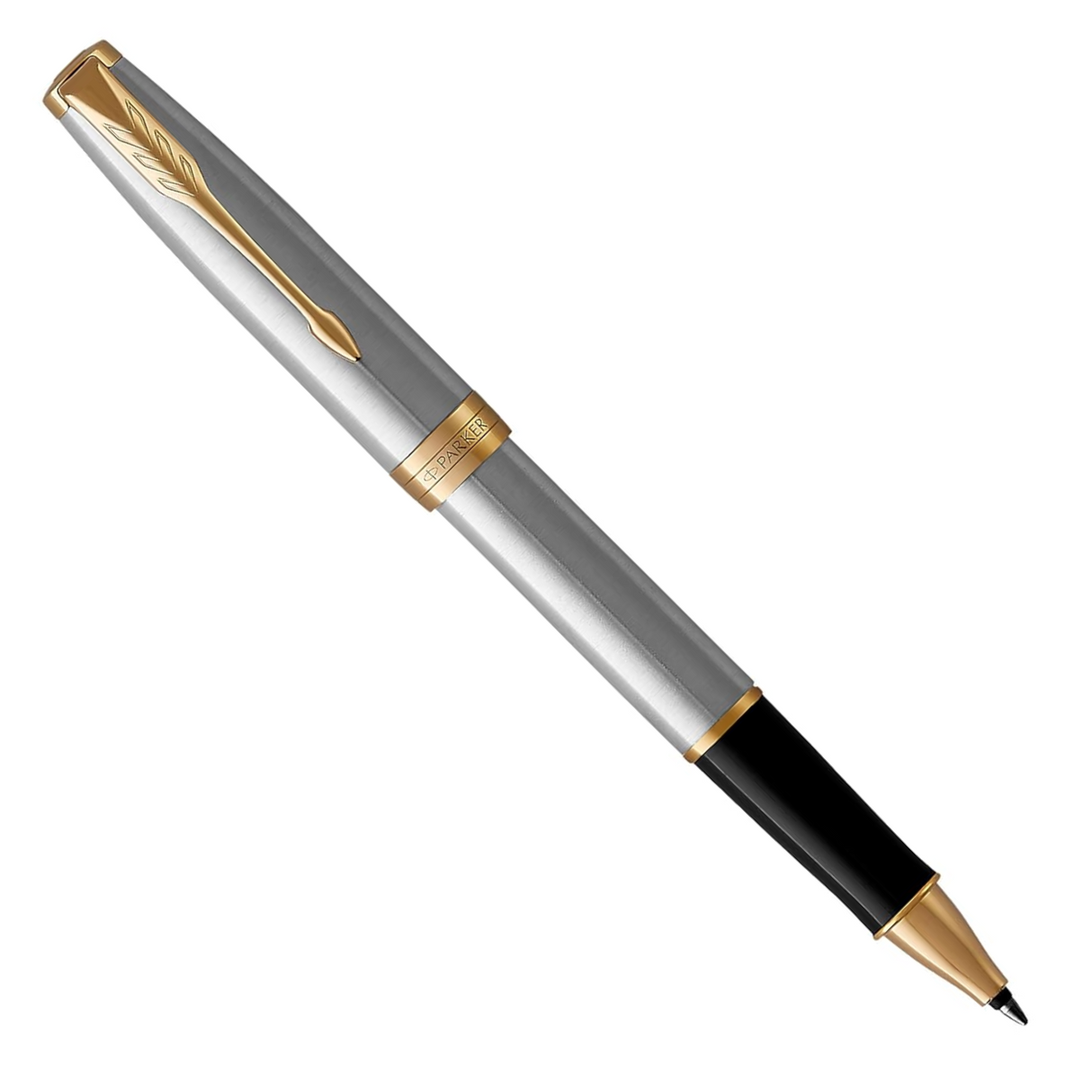Parker Sonnet Classic Stainless Steel Gold Trim Rollerball Pen