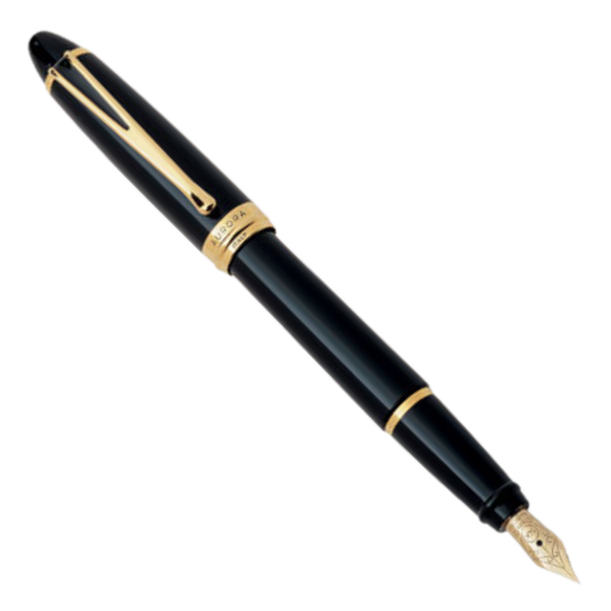 Aurora Ipsilon Deluxe Deluxe Black - Fountain Pen ( w/14kt Gold Nib)
