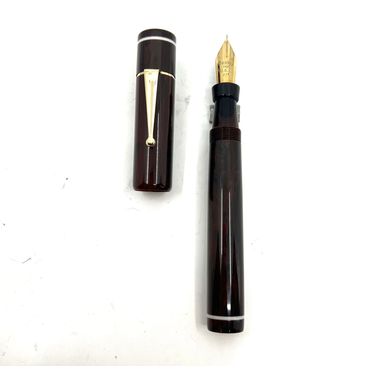 Bexley GIANT Brown/Black Marbled Oversized Fountain Pen