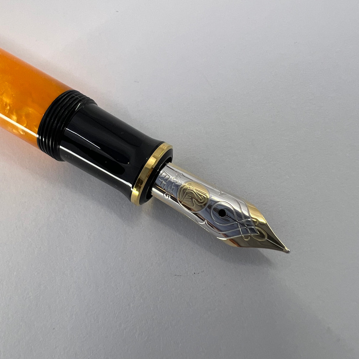 Pelikan M600 Vibrant Orange Fountain Pen - Extra Fine 14kt Gold Nib