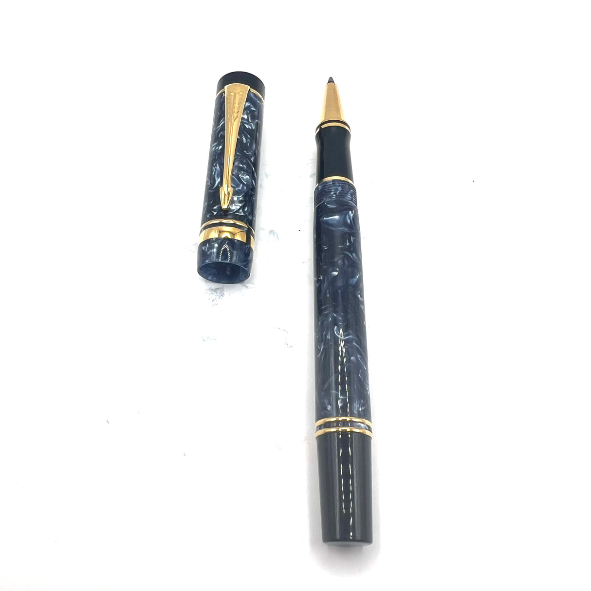 Parker Duofold Marbled Blue Rollerball