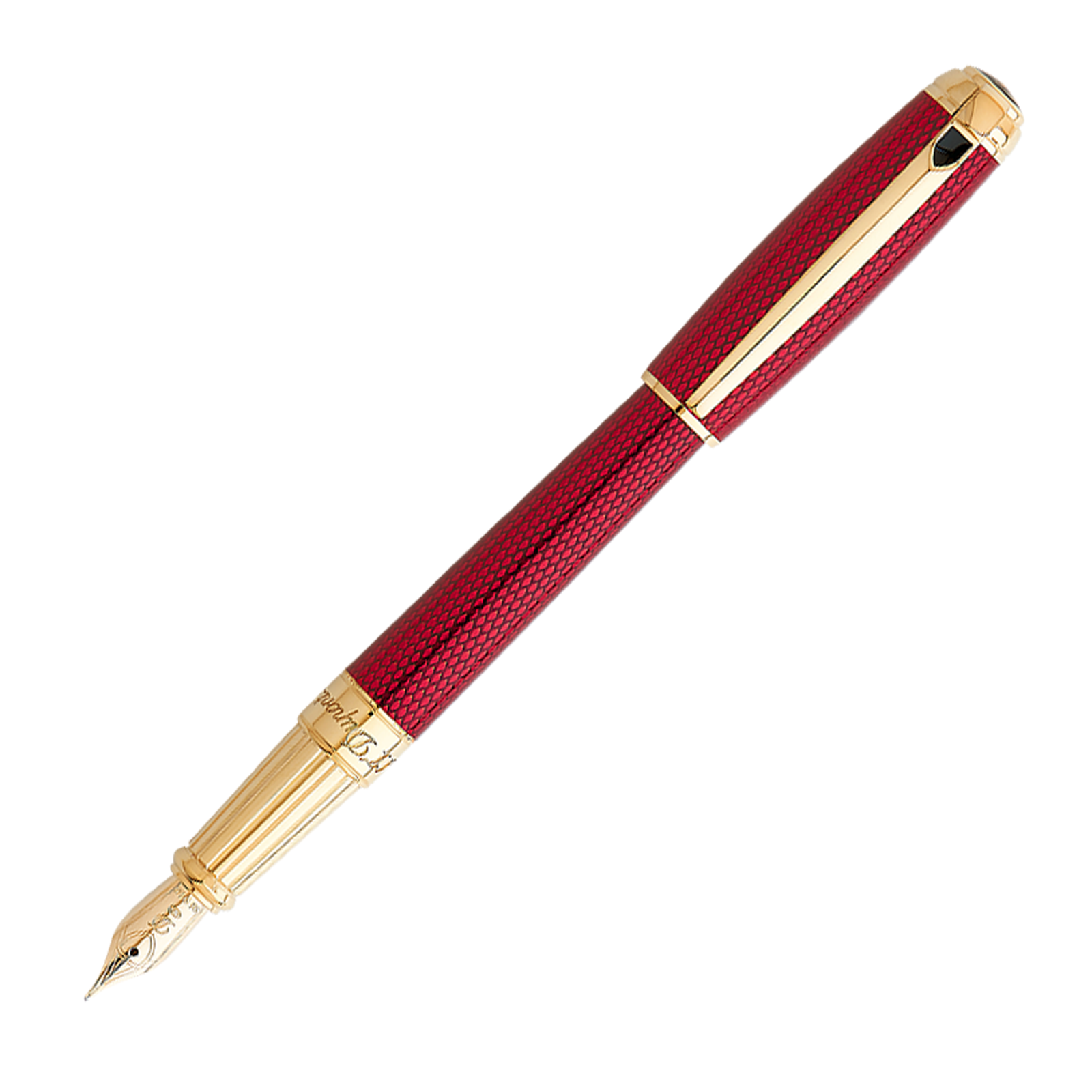 S.T. Dupont Line D Diamond Guilloche Ruby Red - Fountain Pen