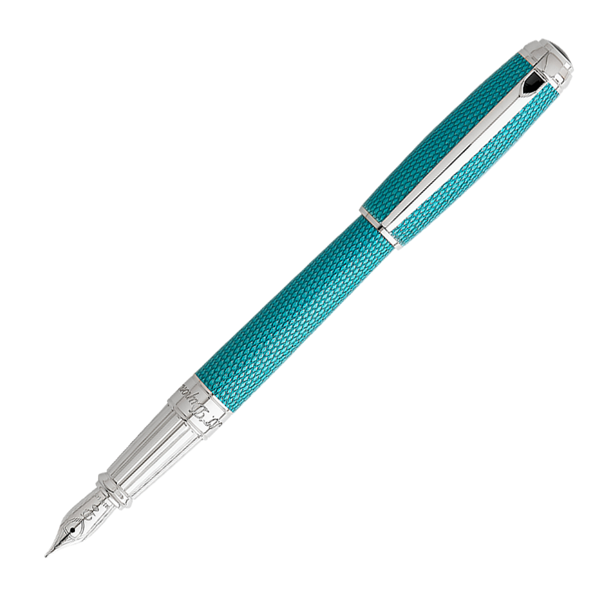 S.T. Dupont Line D Diamond Guilloche Aquamarine - Fountain Pen