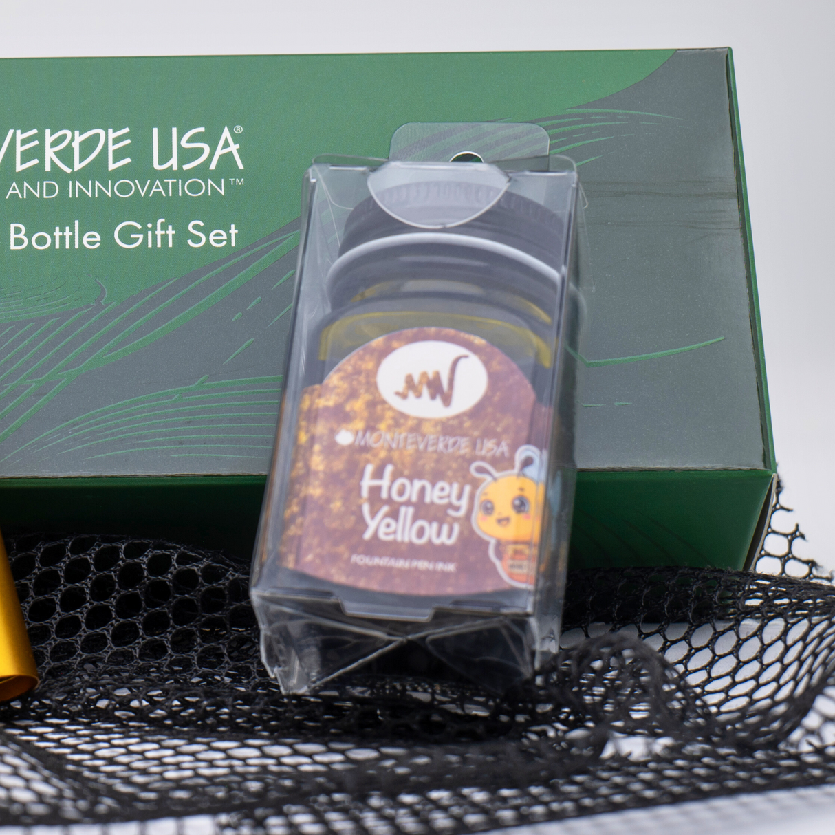 Monteverde Honey Yellow (Black w Gold glitter) Ink Bottle 30 ml