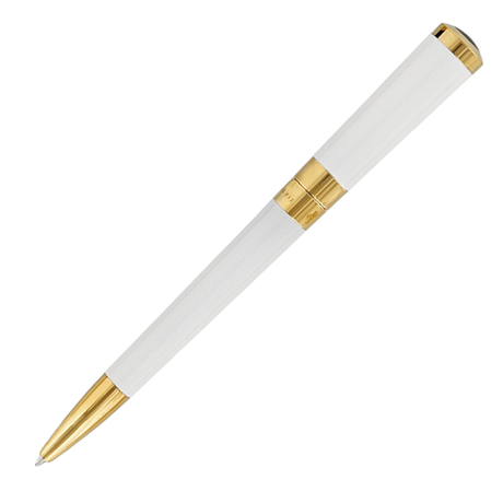 S.T. Dupont Liberte Ballpoint White Lacquer w/Gold Trim - Ballpoint