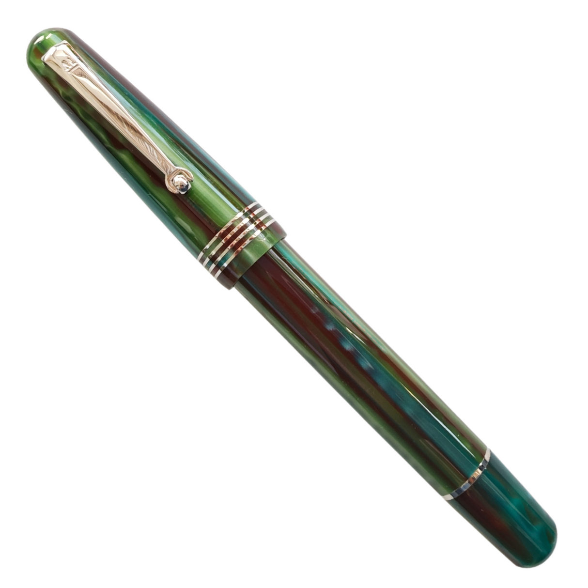 Molteni M54 Plus LE Greenline Rhodium Fountain Pen