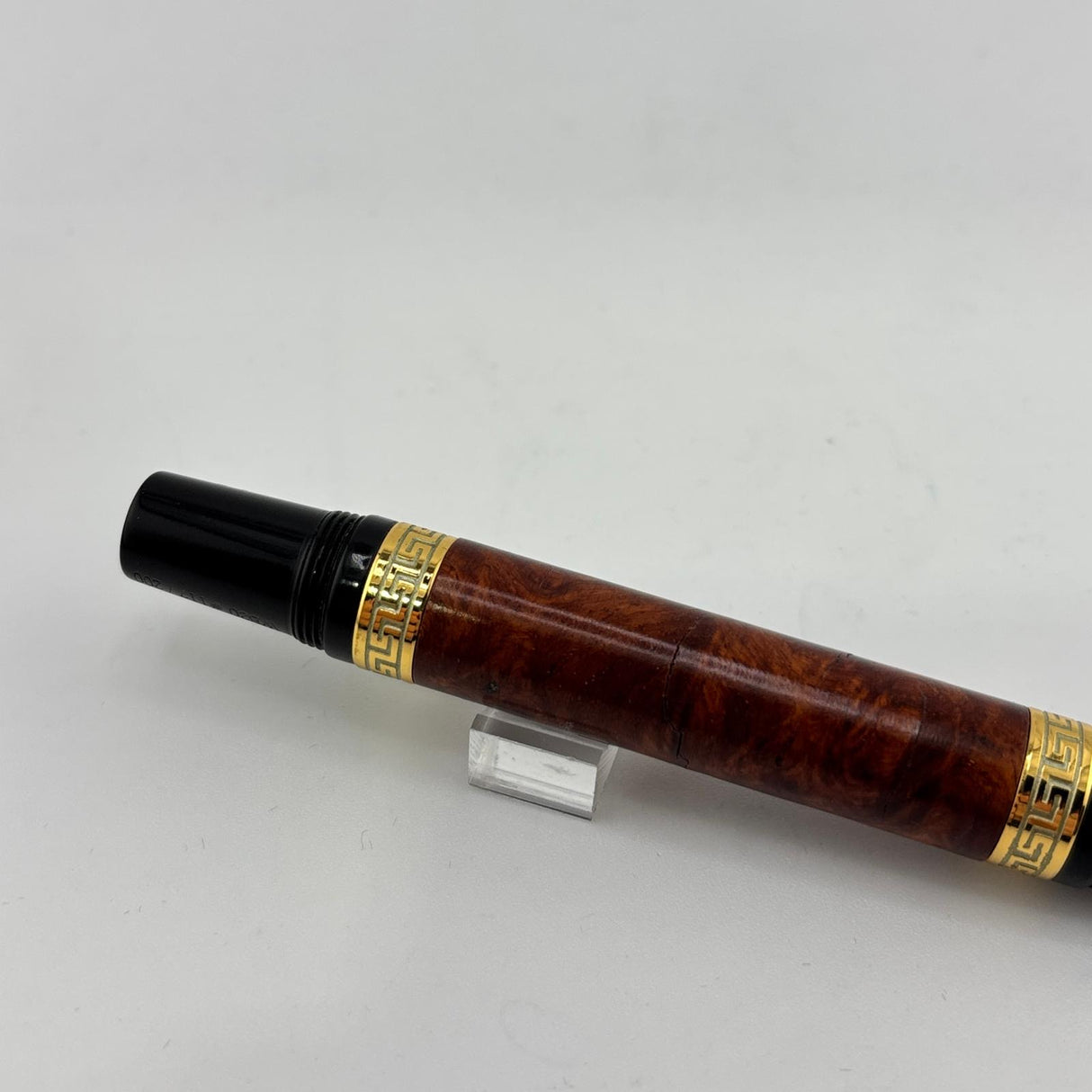 No name pen with wood over lay and greek band - Fountain Pen