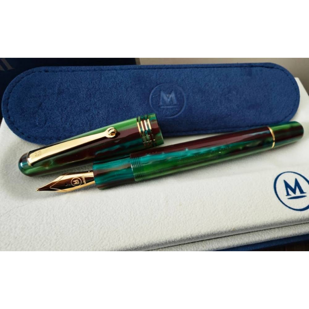 Molteni M54 Plus LE Greenline Gold Fountain Pen