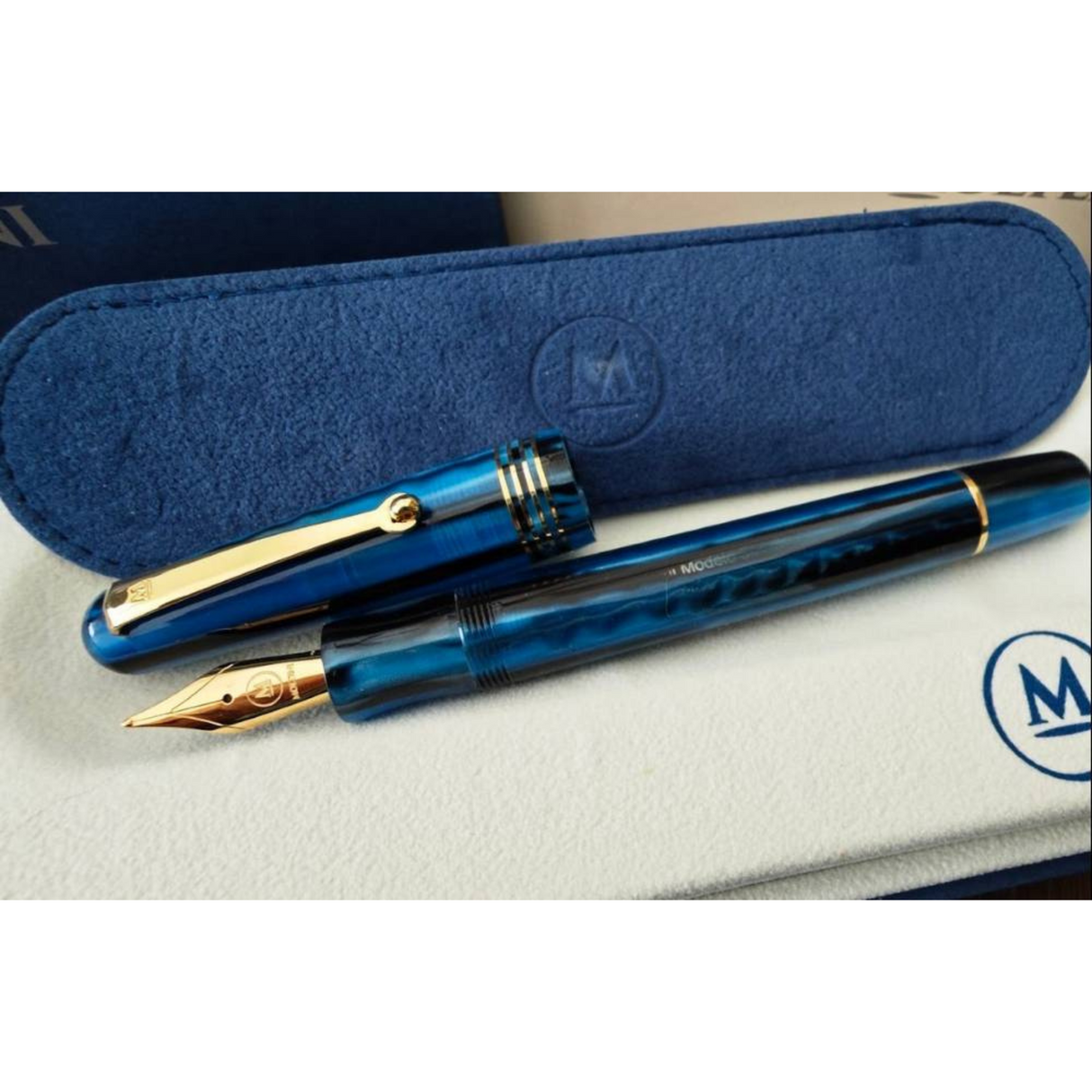 Molteni M54 Plus LE  Blueline Gold Fountain Pen