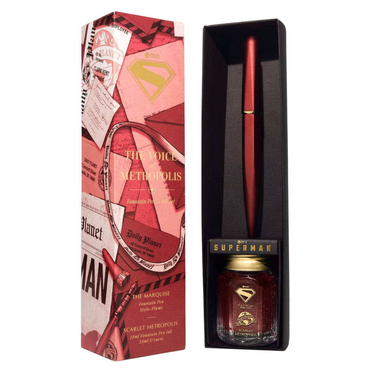 Ferris Wheel Press Superman The Voice of Metropolis Fountain Pen & Ink Set