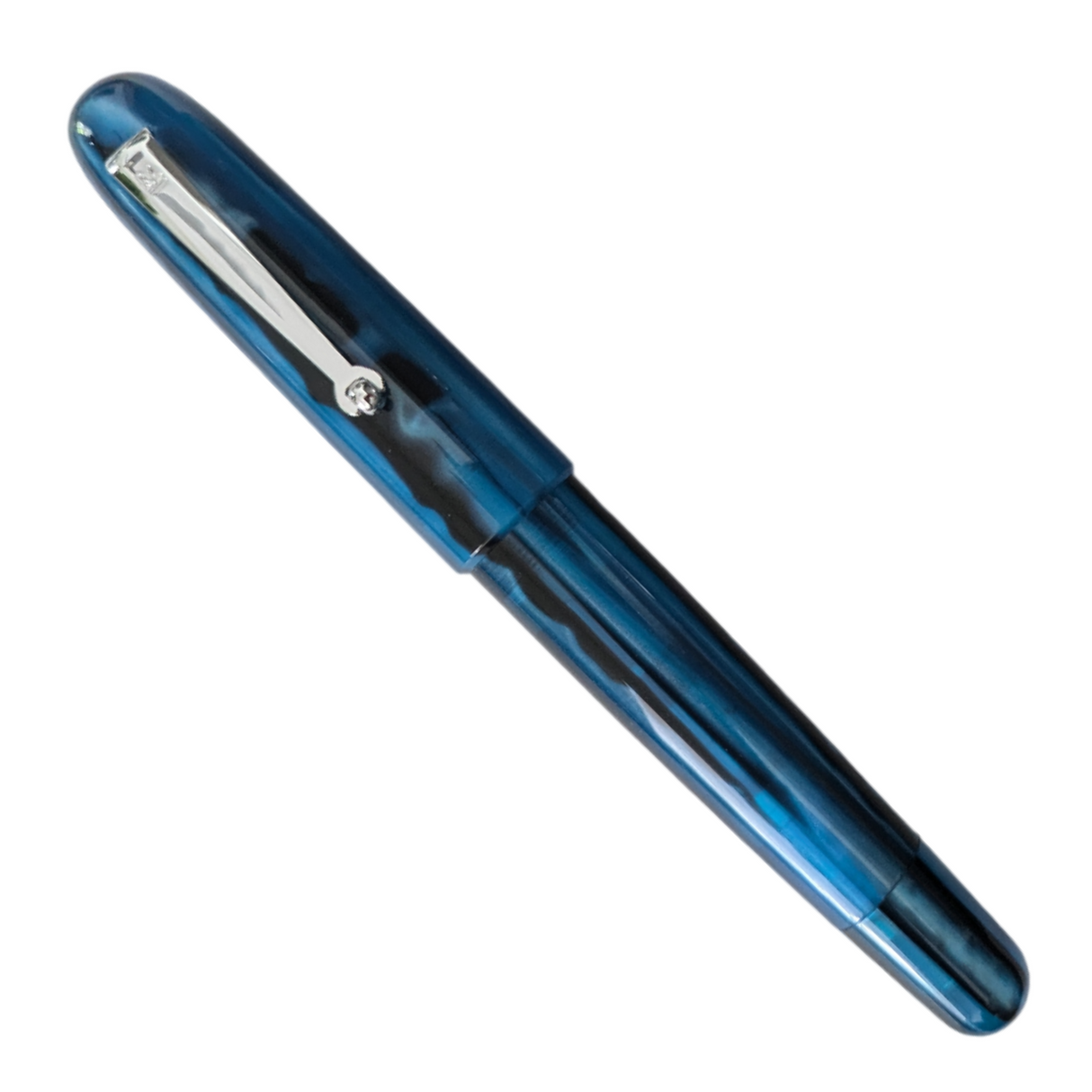 Molteni M71 Blue Line Rhodium Fountain Pen