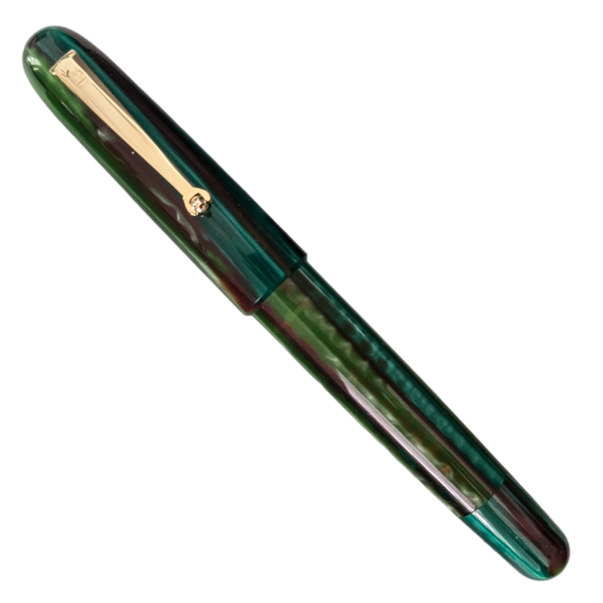 Molteni M71 Green Line Gold Trim Fountain Pen