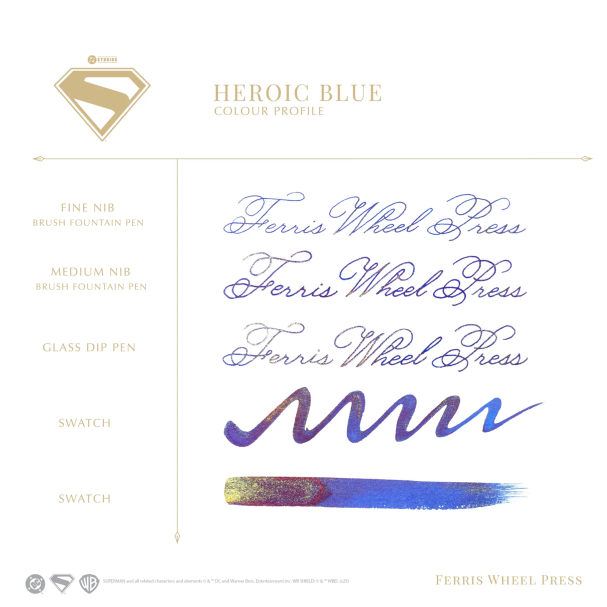 Ferris Wheel Press Superman Heroic Blue 10ml Ink