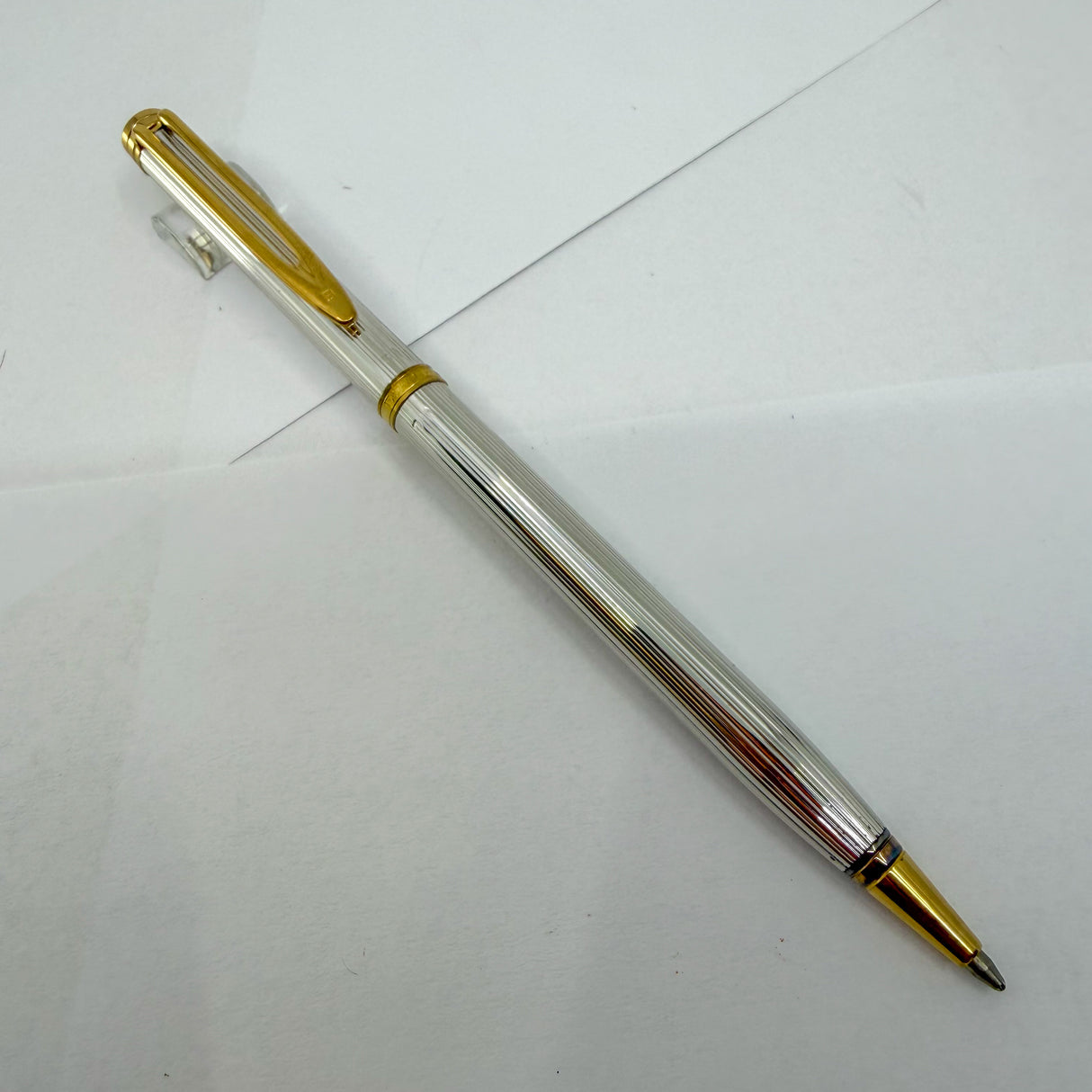 Waterman Gentleman Sterling Silver Ribbed Pattern Ballpoint Pen
