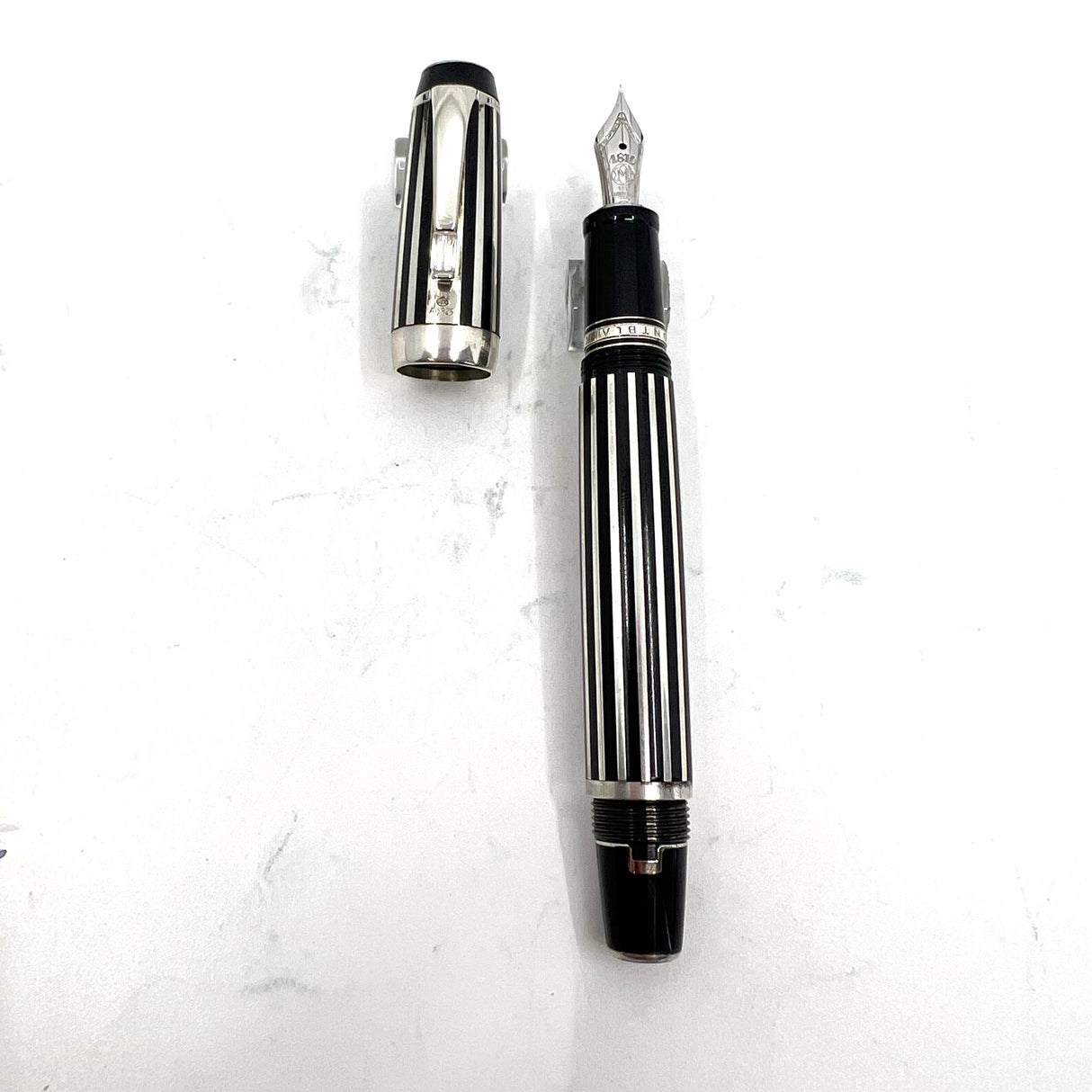 Montblanc Crystal Boheme Fountain Pen - Sterling Silver Stripes