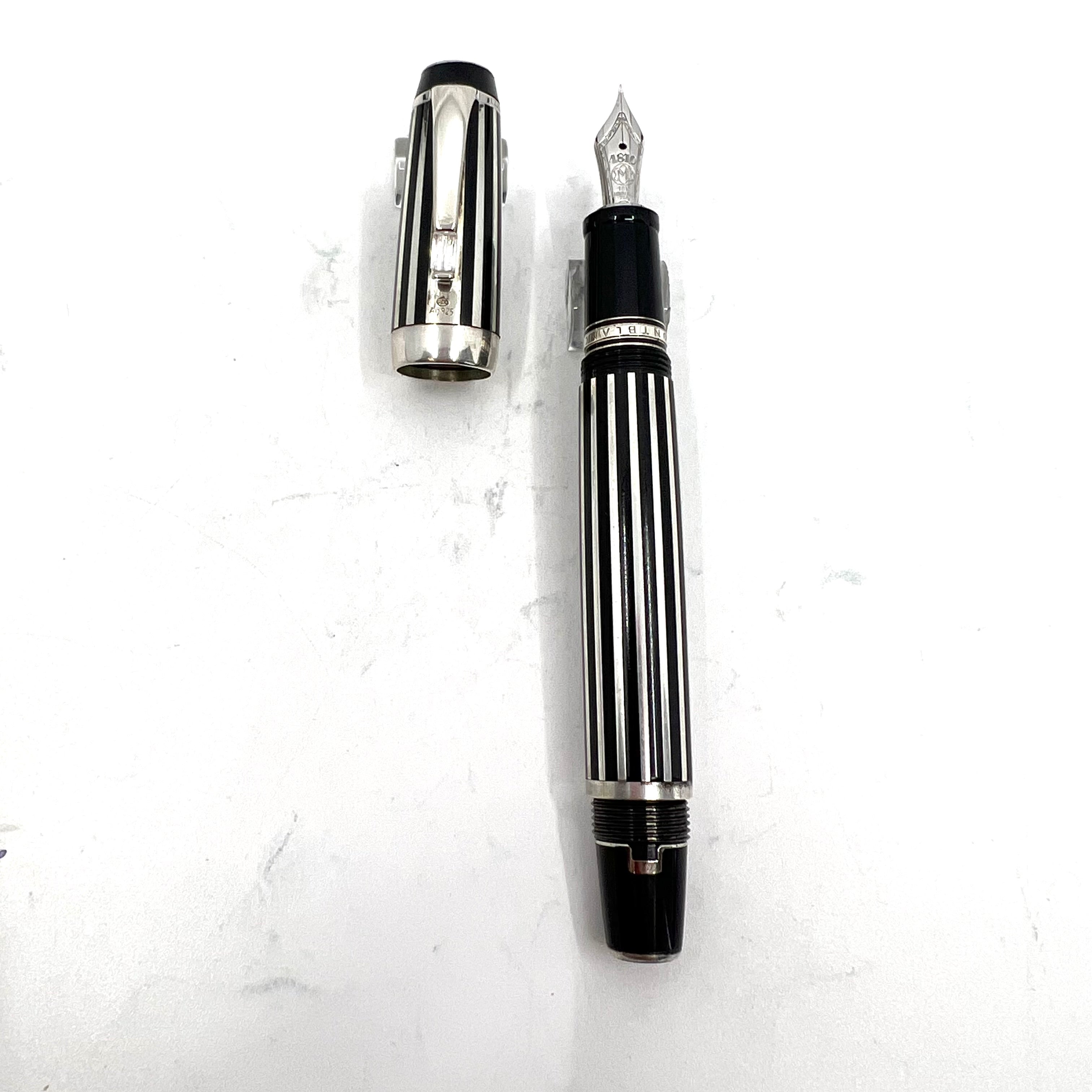 Montblanc Crystal Boheme Fountain Pen - Sterling Silver Stripes