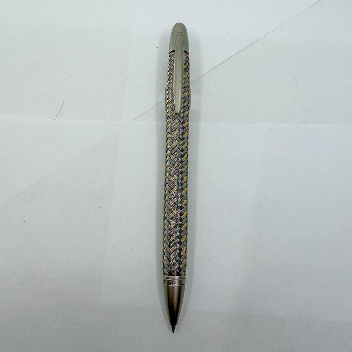 Porsche Design Ballpoint Pen - Tec-Flex Woven Stainless Steel & Gold Plate