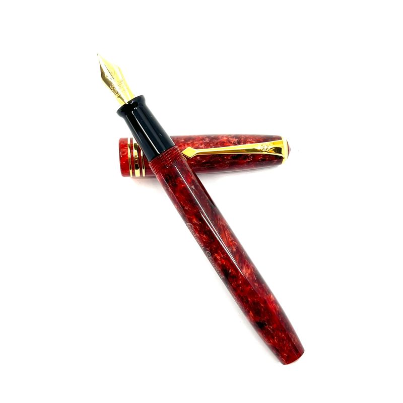 Conway Stewart Lustrous Marbled Scarlet Fountain Pen