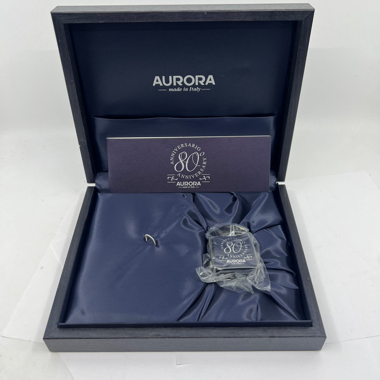 Aurora 80th Anniversary Sterling Silver Limited Edition Fountain Pen-Medium 18kt Gold Nib