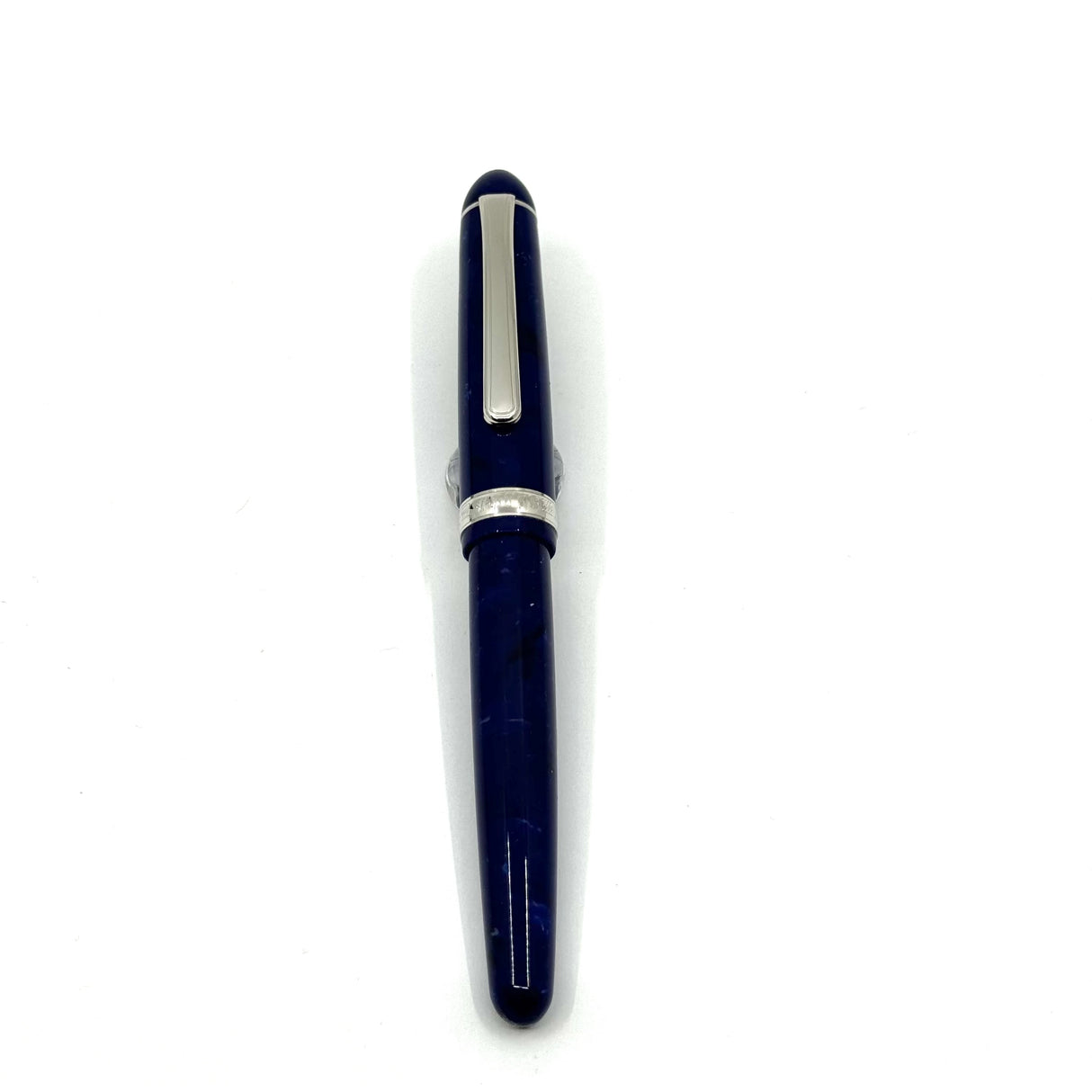 Platinum Pen Co. #3776 Celluloid Midnight Blue Ocean Fountain Pen - Broad 14kt Gold Nib