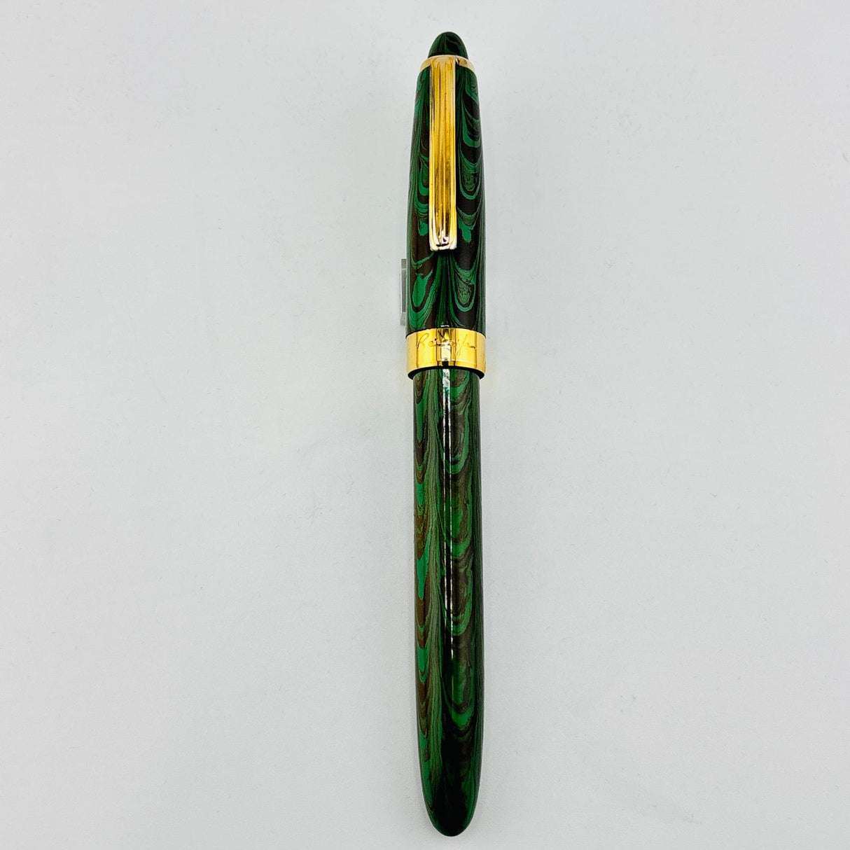 Recife Paris Green ripple Ebonite Hard rubber Gold nib 18K - Fountain Pen