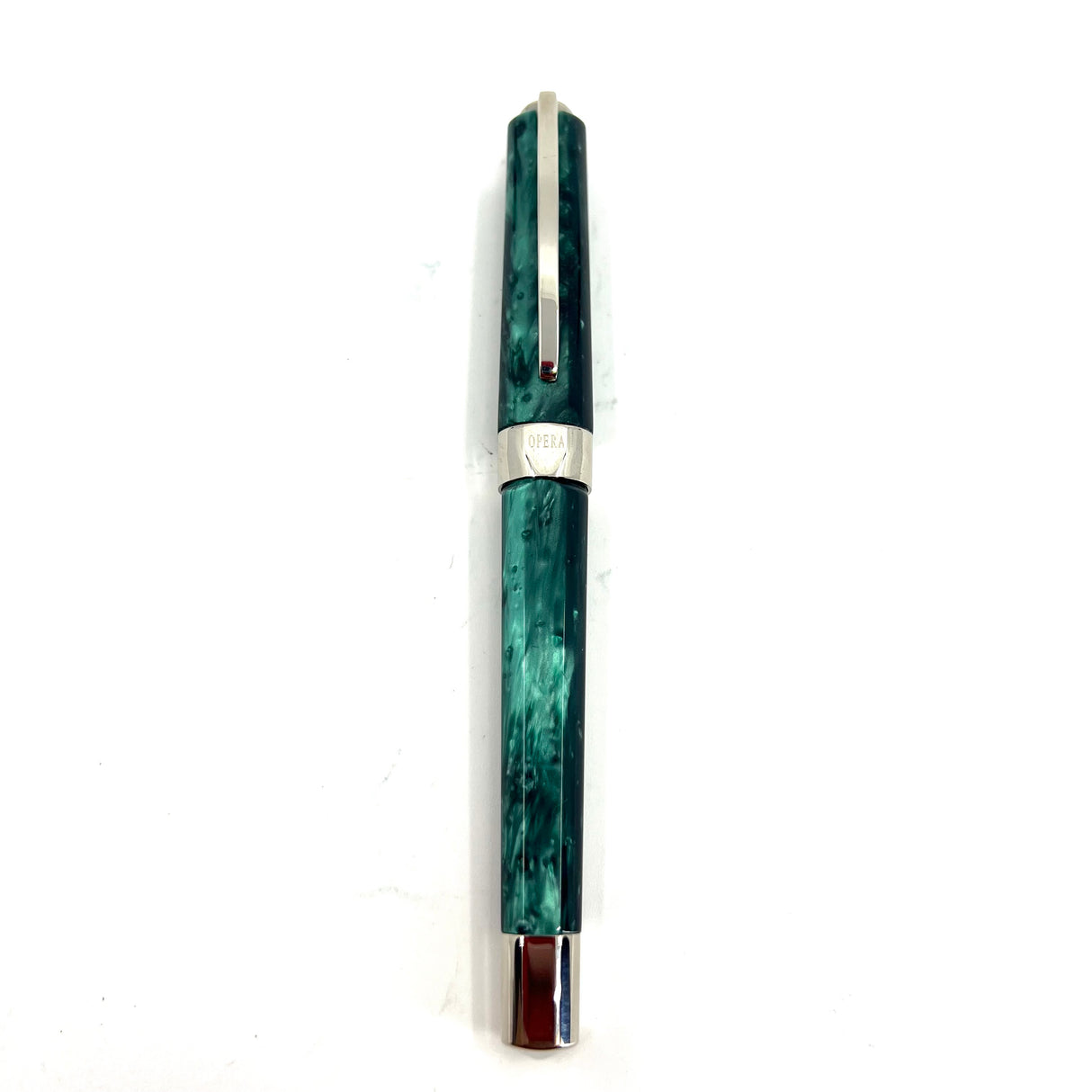 Visconti Opera Lustrous Mottled Green Facetted Fountain Pen