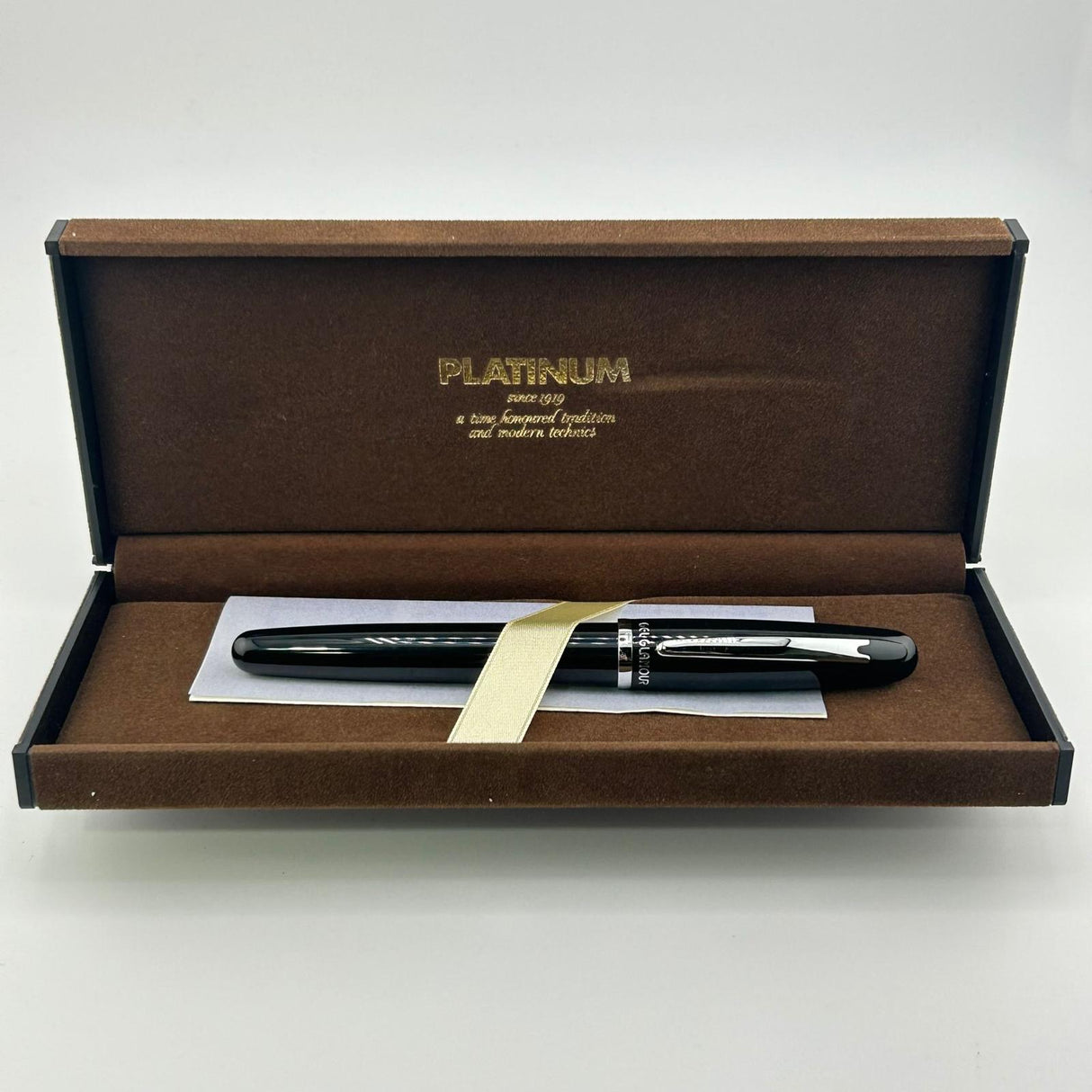 Platinum Glamour Rhodium trim - 2 pens ( one black and one blue ) Roller Balls