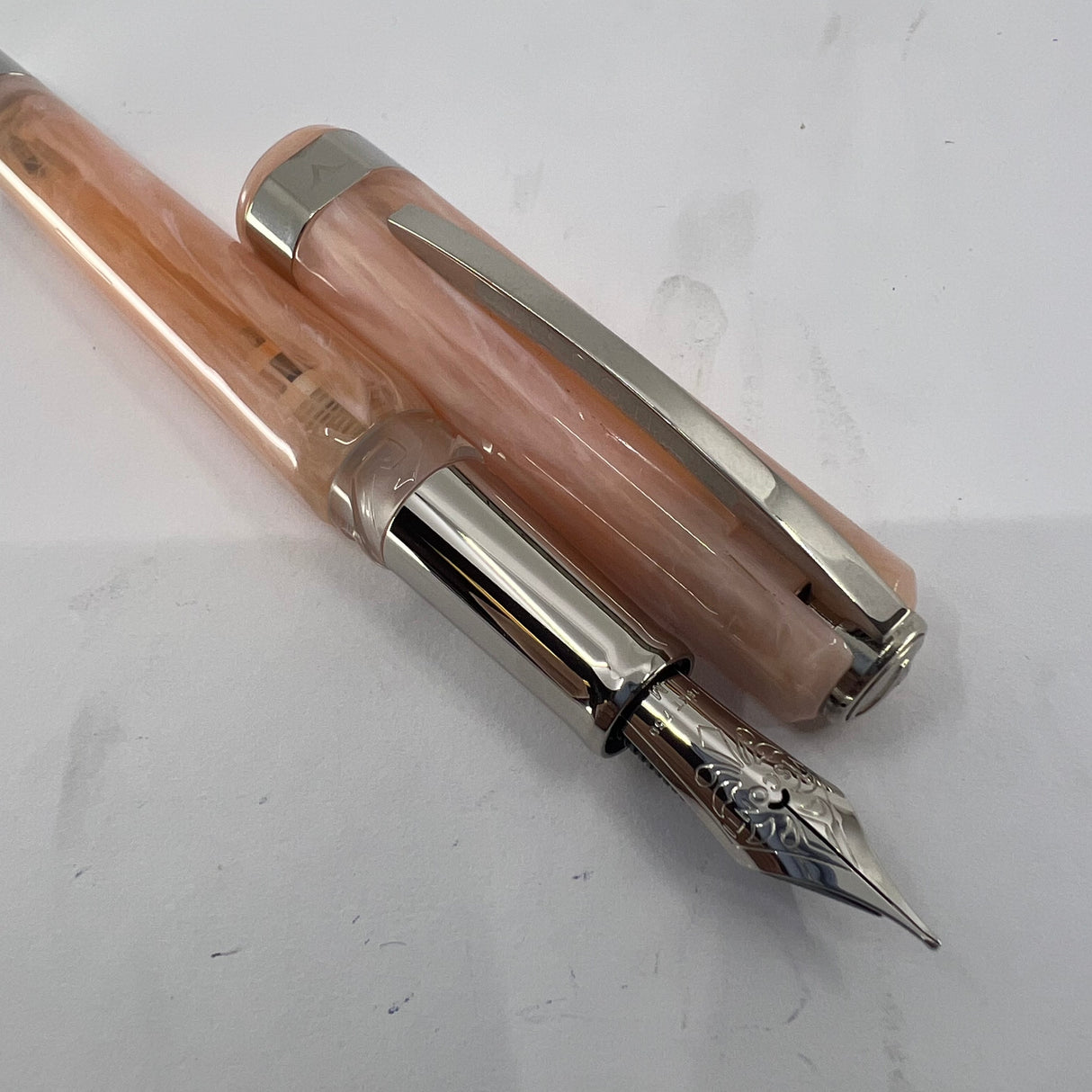 Visconti Opera Demo Carousel Swirl Pink Blush Fountain Pen - Flexible Medium 18kt Gold Nib