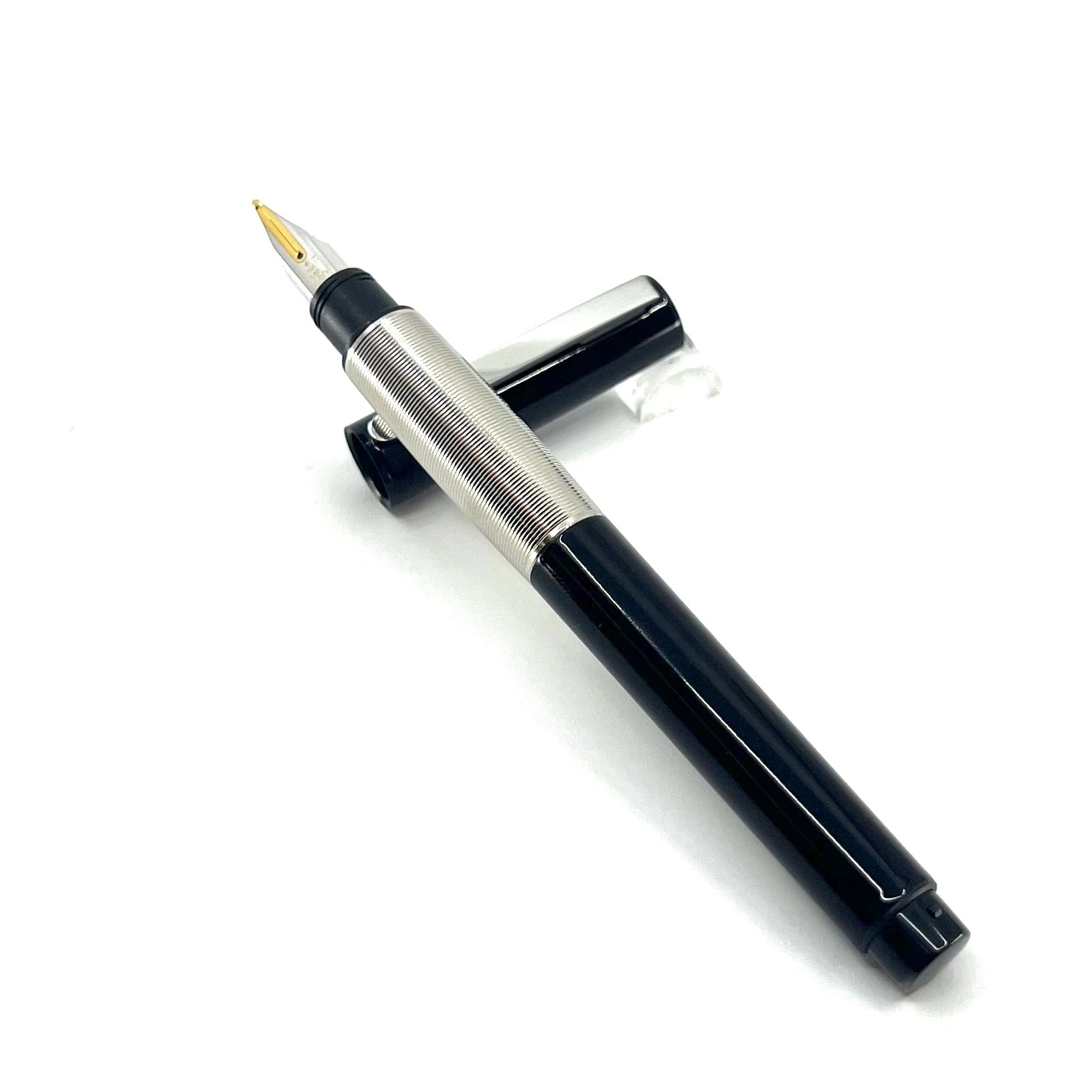 Lamy Accent White Metal & Black Lacquered Fountain Pen - Broad 14kt  Gold Nib