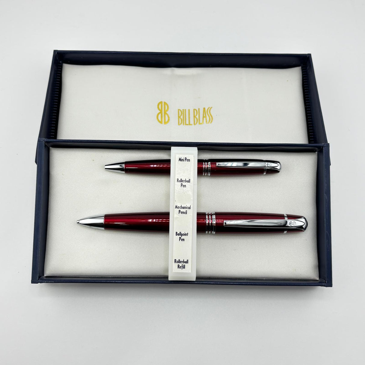 Bill Blass set of 2 pens red lacquer - Mechanical Pencil and Ball Pen