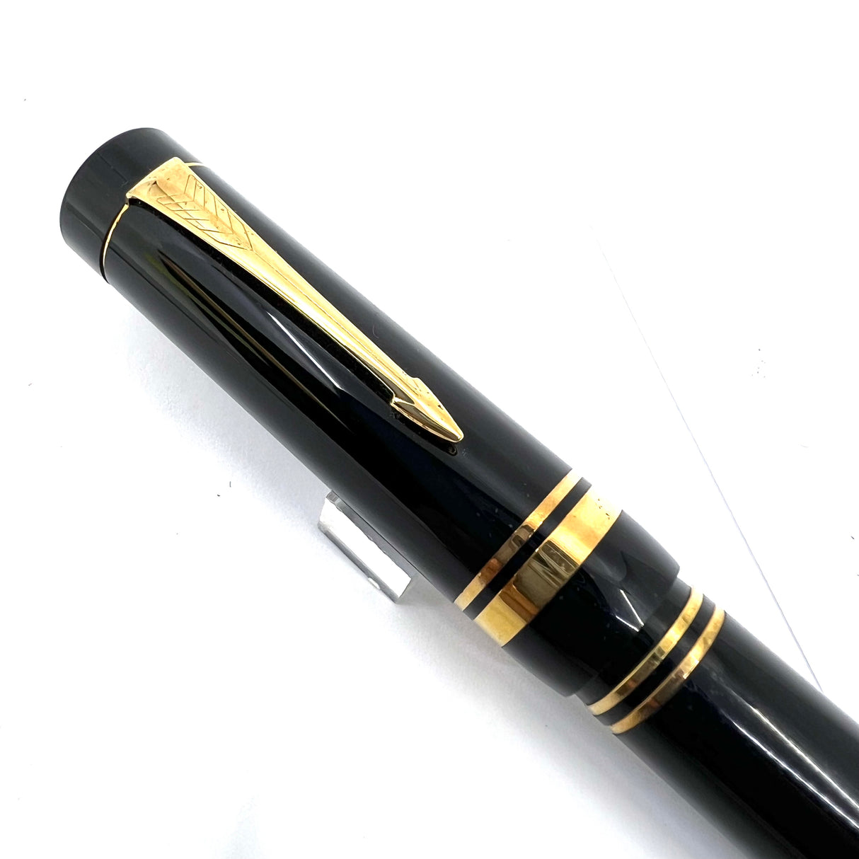 Parker Black Duofold 1888-1988 Centennial Collector Edition - First Year Parker Cap Top Medallion - Medium 18kt Gold Nib