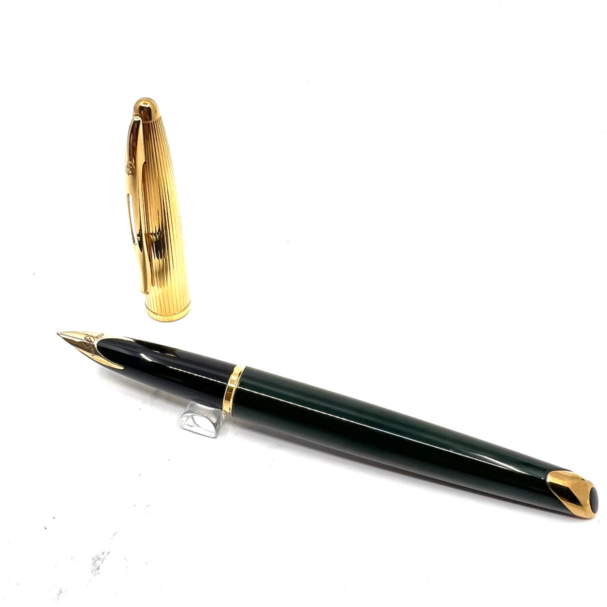 Waterman Carene Deluxe Green Barrel/Gold-Plated Cap Fountain Pen